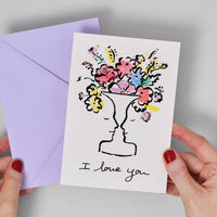 Wrap British Birthday Greeting Card, Cute Cartoon Funny Couple Imported Card, Baby Blessing Thank You Congratulations