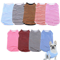 Striped Pet Vest T-Shirt for Small to Medium Dogs, Thin Breathable Cooling Apparel