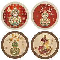 Absorbent Gourd Pattern Dish Drying Mat Heat Resistant Non-Slip Round Table Mat
