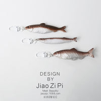 Funny Realistic Salted Fish Keychain Backpack Charm Japanese Style Novelty Accessory