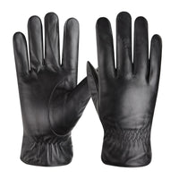 Men's Winter Warm Genuine Leather Gloves with Touchscreen Function and Non-slip Grip for Cycling and Motorcycling