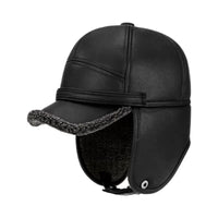 Men's Winter Warm Fleece Lined Faux Leather or Wool Blend Flat Cap for Elderly