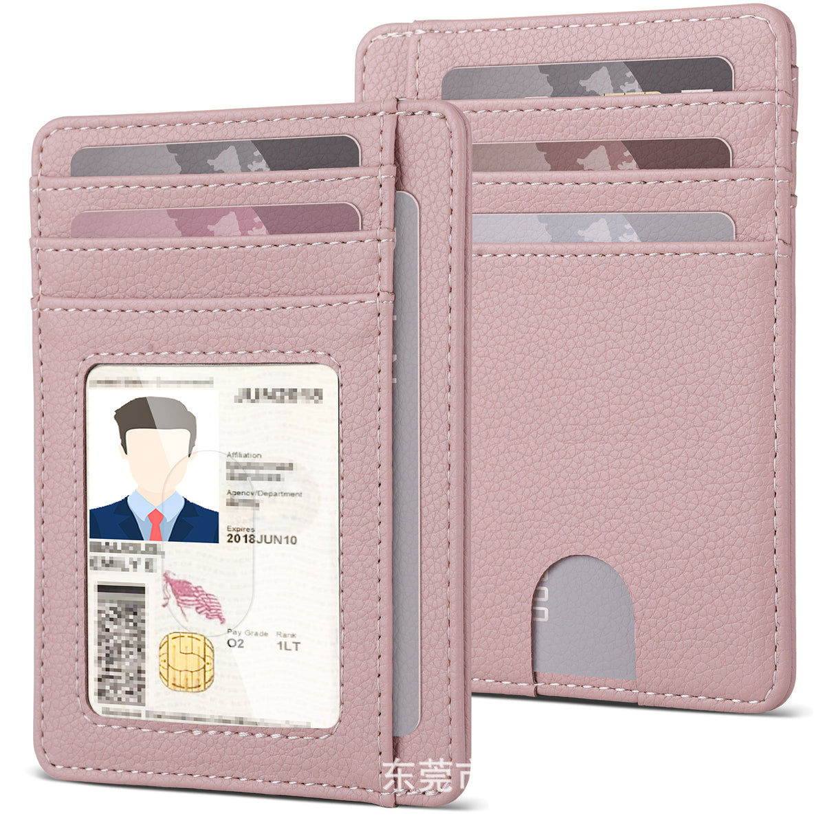 Compact PU Leather Card Holder Wallet for Women, Multi-Card Slots, Anti-Demagnetization