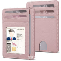 Compact PU Leather Card Holder Wallet for Women, Multi-Card Slots, Anti-Demagnetization