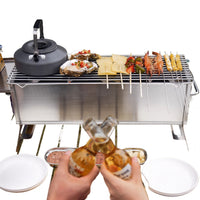 Portable Stainless Steel Charcoal BBQ Grill for Outdoor Camping