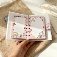 A7 6-Hole Loose Leaf Release Paper Refills for Scrapbooking and Sticker Storage, Double-Sided Cartoon Design