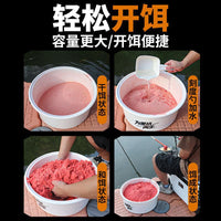 Camping Extra Large Black Pit Bait Basin Set - High Capacity Portable Fishing Bait Bucket with Lid, Anti-Fall & Pressure Resistant