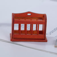 1:12 Dollhouse Miniature Wooden Newspaper Basket Model for DIY Furniture Scene