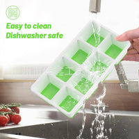 8-Compartment Ice Cube Tray with Lid, Square Ice Ball Maker Mold and Ice Clip Set