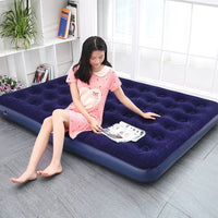 Portable Inflatable Air Mattress for Home and Outdoor Use, Single/Double Foldable Air Bed for Camping and Travel