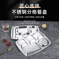 Stainless Steel Divided Lunch Tray for School, Factory, and Commercial Use