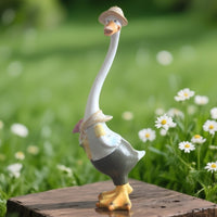 Cartoon Duck Garden Statues Outdoor Decor for Patios and Villas