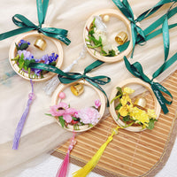 Handmade DIY Wind Chime Material Kit Bamboo Ring Hanging Ornament Balcony Home Decor Retro Style
