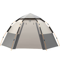 Automatic Pop-Up Camping Tent for 5-8 People, Waterproof Hexagonal Outdoor Shelter with Mosquito Net