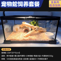 Reptile Terrarium Starter Kit with Heating and Landscaping for Snakes, Lizards, and Geckos