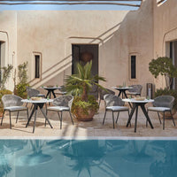 Outdoor Patio Garden Waterproof Sunscreen Rattan Woven Furniture Set with Rope Braided Coffee Table