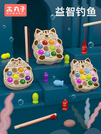 Magnetic Cat Fishing Game Educational Toy for Toddlers 1-2 Years Old