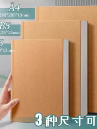 Vintage Kraft Paper Notebooks, A5 Thickened Blank/Lined/Grid Journal for Students and Office