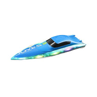 High-Speed Remote Control Boat for Kids, Large RC Racing Boat with LED Lights, Rechargeable Electric Water Toy Model