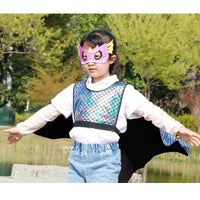 Kids' Halloween Dinosaur Costume Set with Cape, Mask, and Tail - Pterodactyl Design