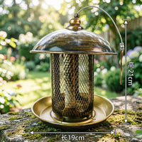 Outdoor Hanging Metal Bird Feeder for Garden & Patio, Rainproof & Rust-Resistant Automatic Food Dispenser