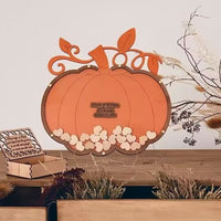 Wooden Halloween Decorations, Pumpkin Fall Wedding Guest Book, Event Birthday Message Book