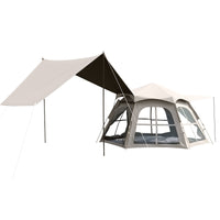 Portable Hexagonal Pop-Up Camping Tent with Rainproof Blackout Coating
