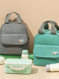 Double-Layer Insulated Lunch Bag for Work, Handheld Tote with Thermal Insulation