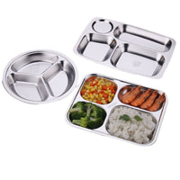 Stainless Steel Divided Lunch Tray for School, Factory, and Commercial Use
