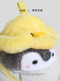 Fluffy Penguin Plush Keychain Backpack Charm