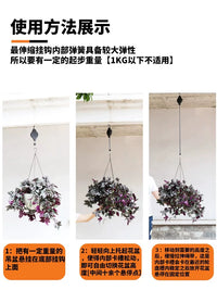 Retractable Pulley Hanger for Hanging Baskets & Planters, Adjustable Plant Hook for Garden Balcony
