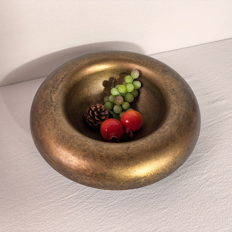 Wabi-Sabi Style Metal Fruit Plate Geometric Storage Tray for Home Decor