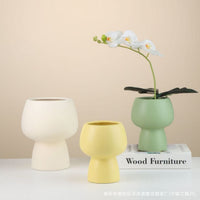 Creative Ceramic Orchid Planter Pot with Drainage and Optional Saucer for Indoor Plants