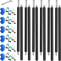 Trampoline Safety Enclosure Pole Set for 8-16FT Frames, Straight or Curved