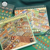 Tirado Miniature Scene Collection Book 3D Sticker Set for Diorama and Crafting