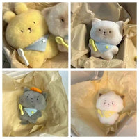 Squeaky Eating Cat Plush Keychain Pendant for Bags and Gifts