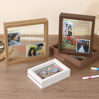 Double-Sided Glass Photo Frame with DIY Art Kit, Desktop Display for Photos and Drawings