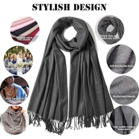 Winter Warm Shawl Scarf for Bridesmaid Wedding Party Dress Thick Solid Color