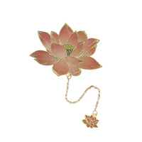 Dragonfly Lotus Metal Bookmark with Gift Box, Chinese Style Creative Souvenir for Students and Teachers