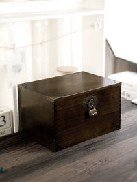 Camphor Wood Vintage Storage Box with Lock