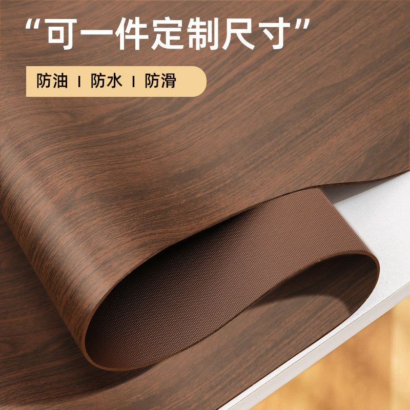 Eco-Friendly Wood Grain Leather Desk Mat Large Mouse Pad Waterproof Heat-Insulating Table Protector