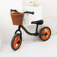 Hand-Woven Imitation Rattan Bicycle Basket for Kids - Small & Large Sizes