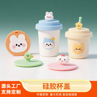 Custom Food-Grade Silicone Cartoon Dustproof Cup Lid for Mugs and Coffee Cups
