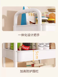 3-Tier Rolling Utility Cart with Wheels for Books, Toys, and Snacks