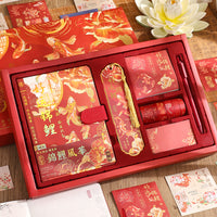 Chinese Style Gilded Notebook Gift Set with Stationery for Students