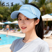 Summer Empty Top Sun Visor Hat for Women, Korean Style Sporty Casual UV Protection Outdoor Sun Hat