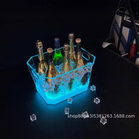 LED Acrylic Champagne Beer Ice Bucket for Bar KTV Nightclub Cocktails