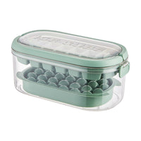 2-in-1 Ice Cube Tray with Storage Bin, Quick Release Ice Maker Mold, Food-Grade