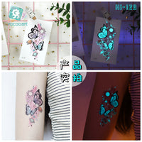 Luminous Butterfly Temporary Tattoos for Music Festivals - Waterproof & Semi-Permanent Face/Body Stickers