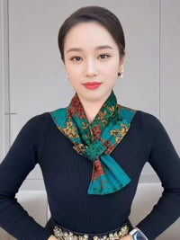 (送暖贴)新款德绒护丝巾长巾护颈加长颈长方巾围脖保暖头巾围巾